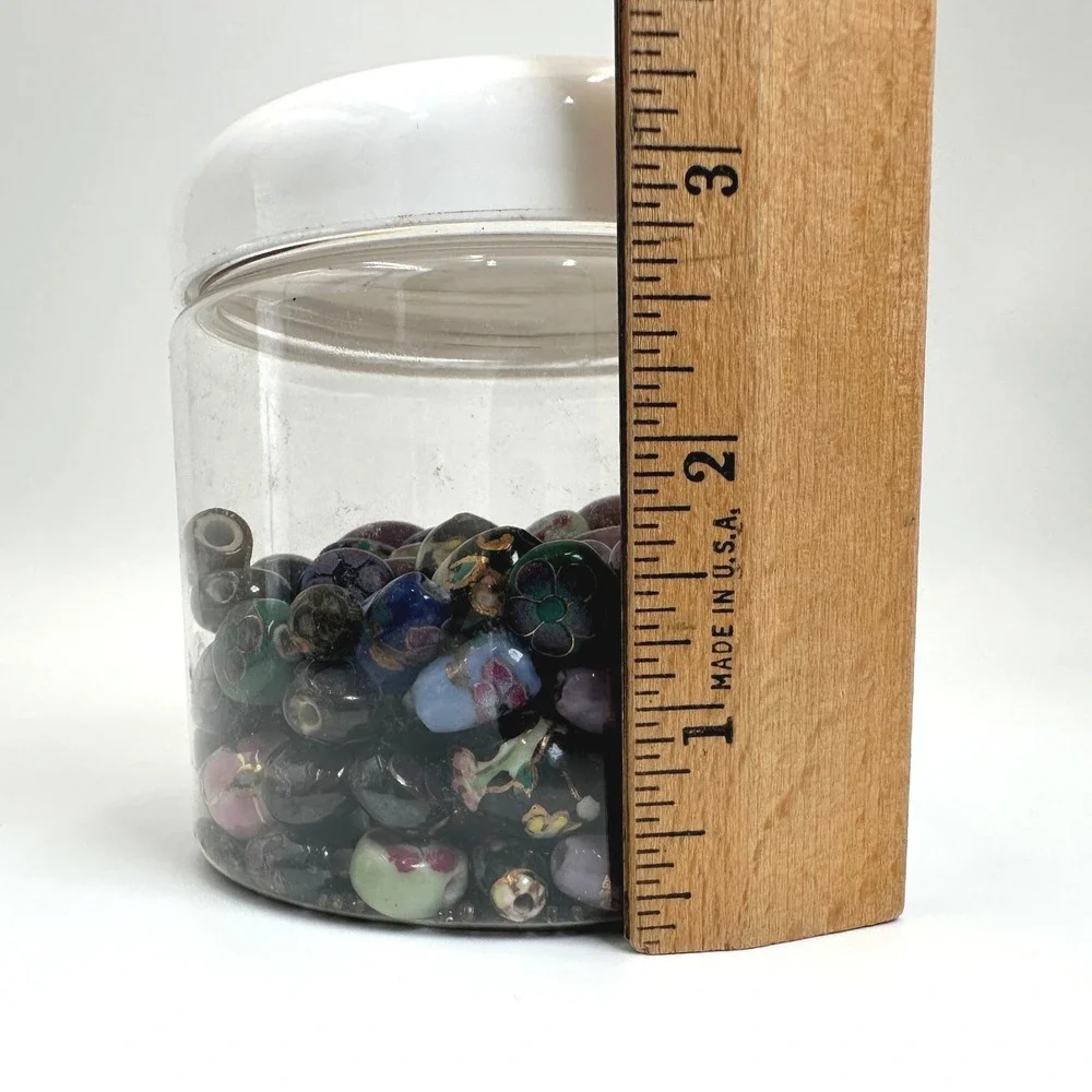 Cloisonne Style Ceramic Beads Multi Floral Vintage Style Lot
